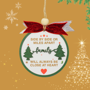 Side BY Side Or Miles Apart Christmas Ornaments